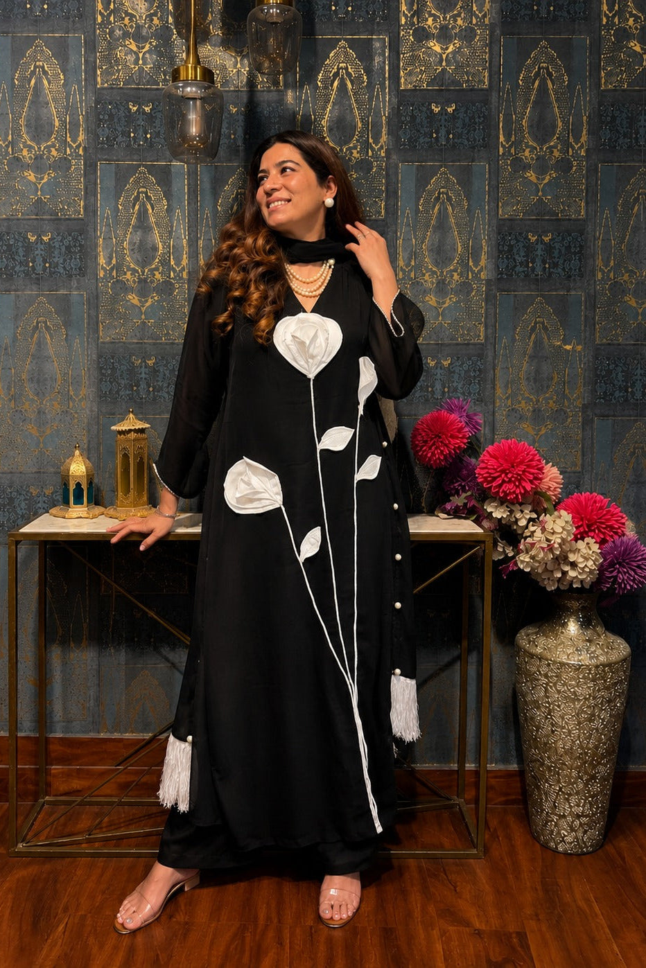 Women's Premium Embroidered Ethnic Chogha Kaftan Dress