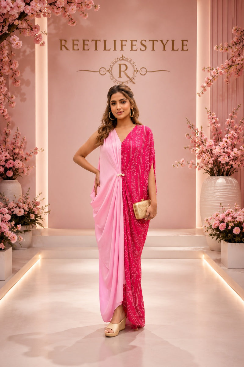 Rangriti Bandhani Designer Kaftan