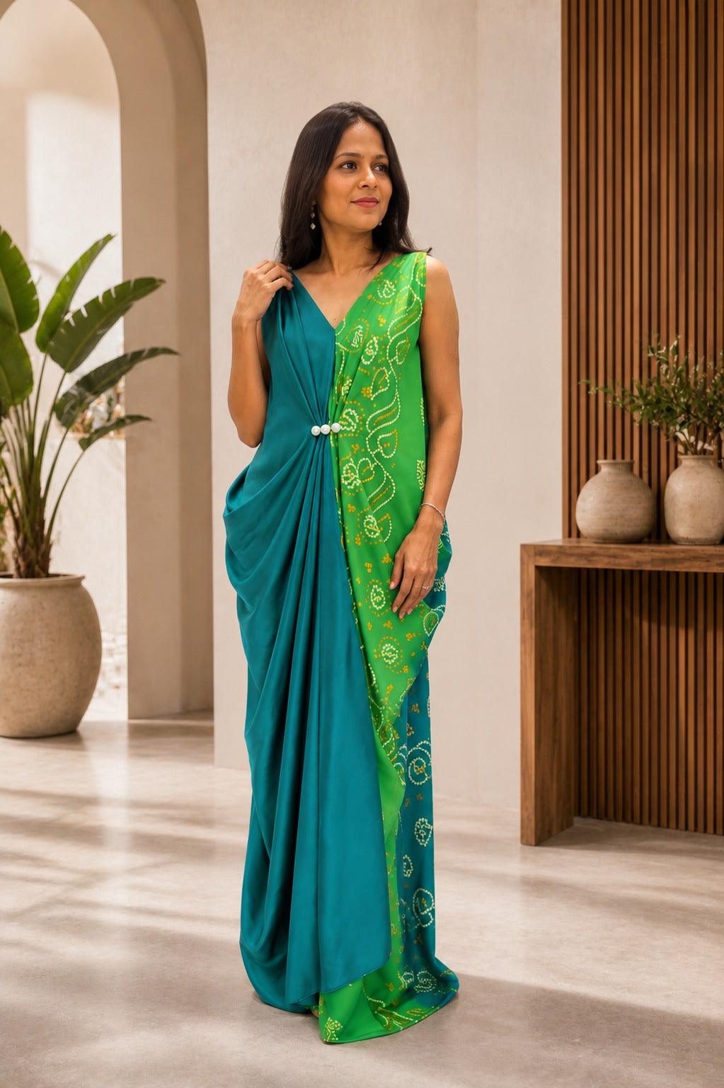 Rangriti Bandhani Designer Kaftan