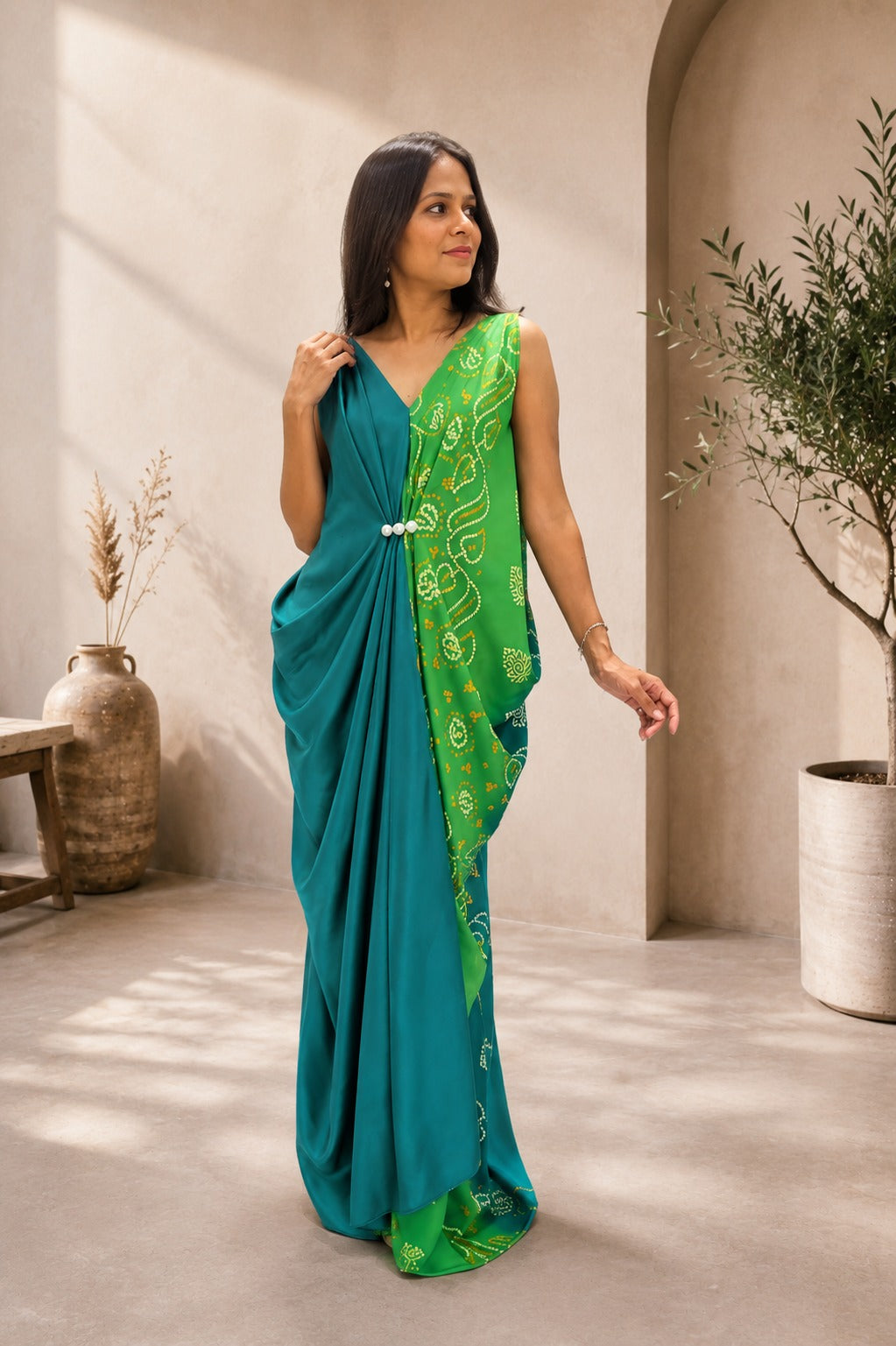 Rangriti Bandhani Designer Kaftan