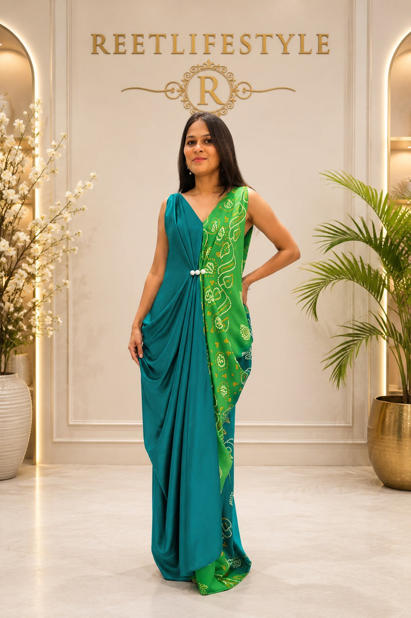 Rangriti Bandhani Designer Kaftan