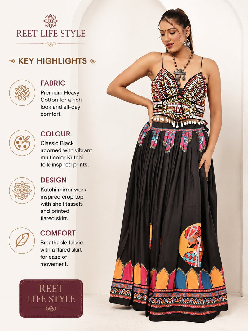 Garba Queen Designer Mirror Work Lehenga Choli Set