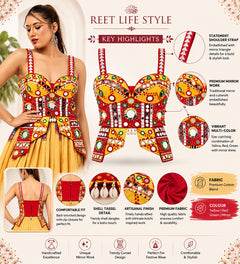 Rangrasiya Designer Mirror Work Corset Blouse
