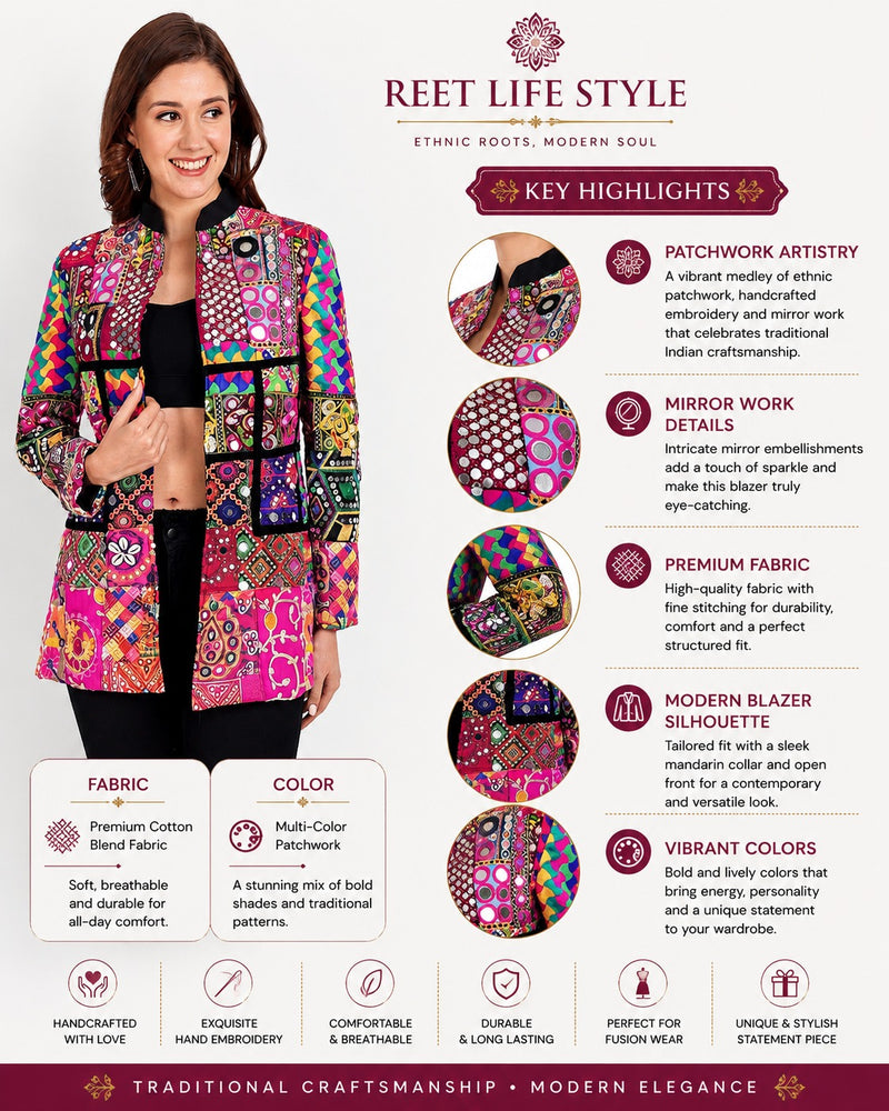 Navratri Designer Ethnic Mirror Work Blazer