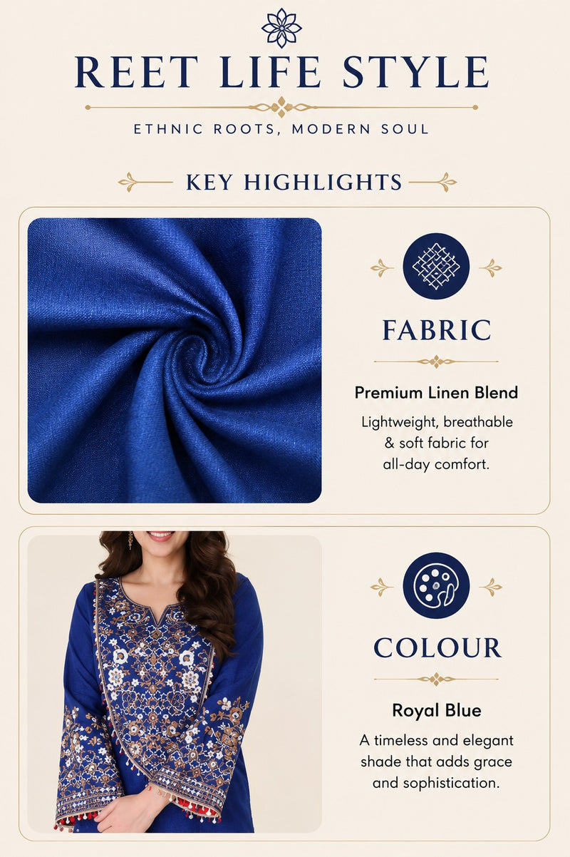 Embroidered Cotton Co-ord Set | Premium Kurta & Straight Pants