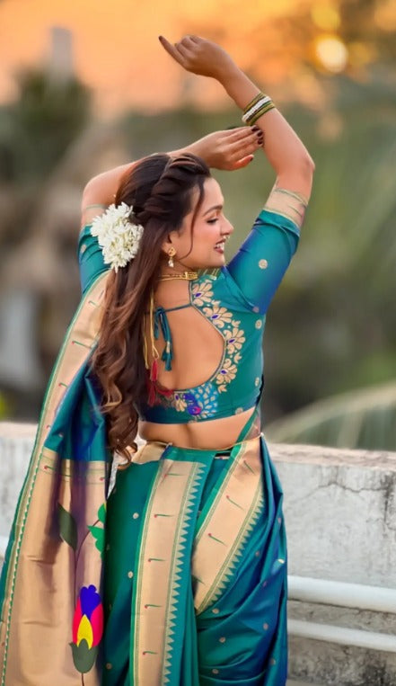 Mayur Varnika Soft Silk Paithani Nauvari Saree