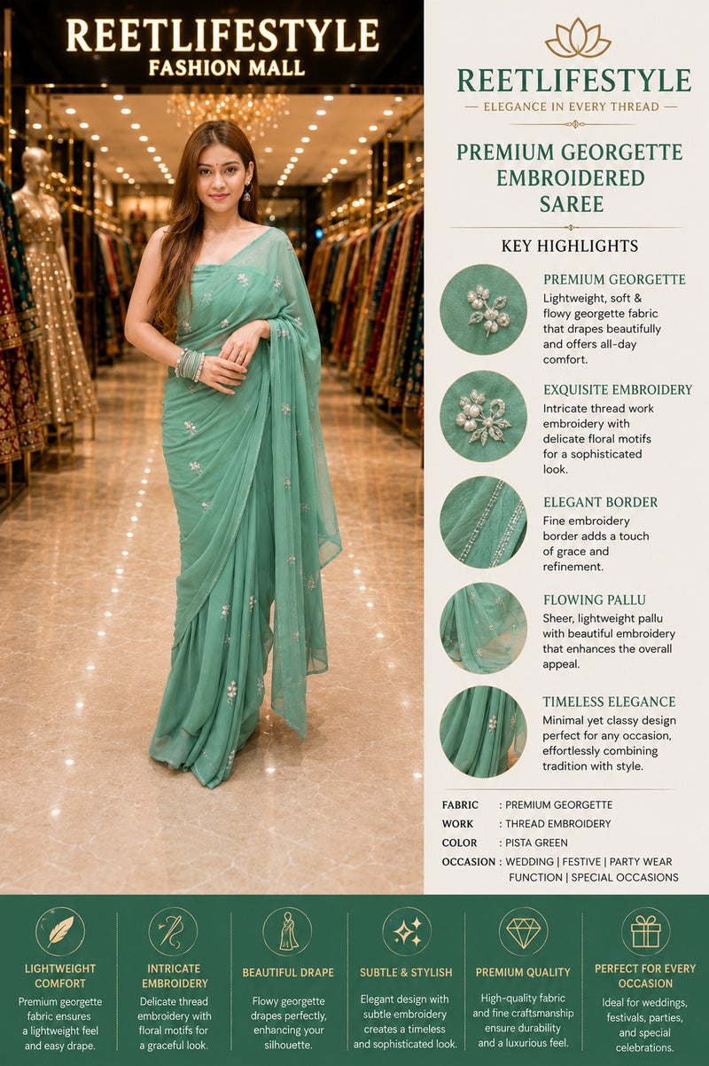 Bandhej Pure Chiffon Mirror & Katdana Handcrafted Saree