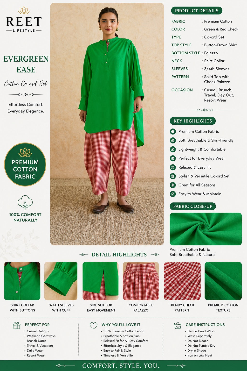 Tulsi Noor Striped Cotton Co-Ord Set
