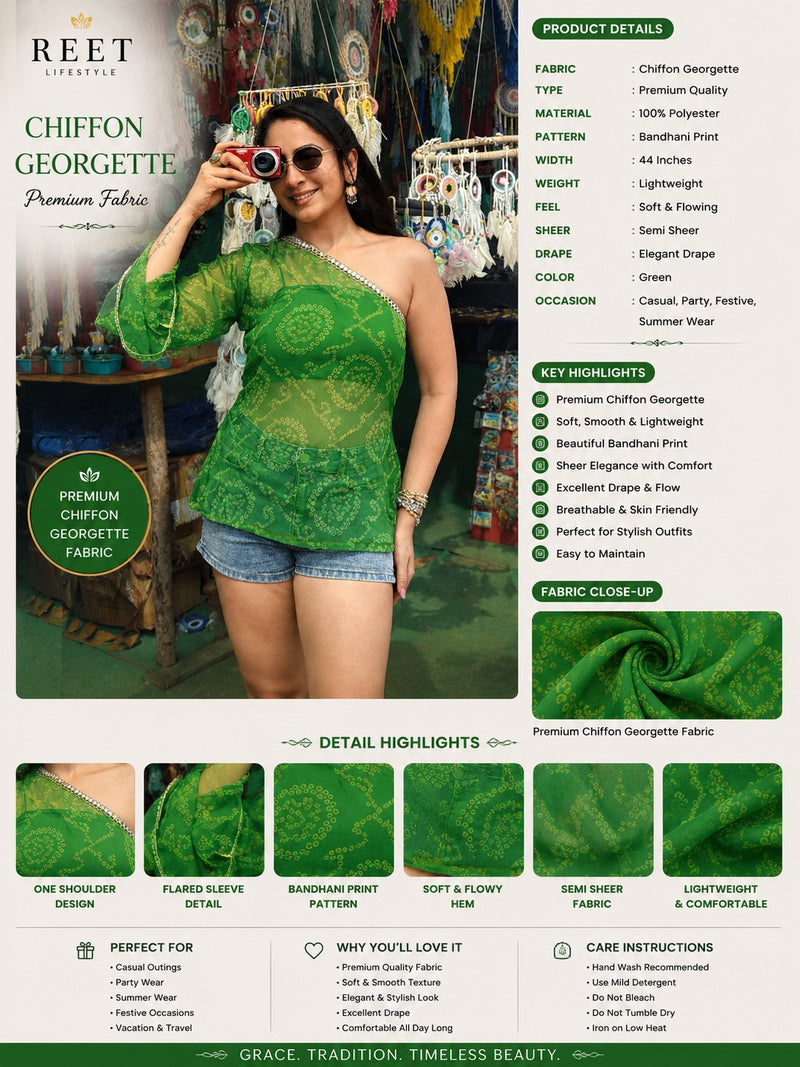 Zoya Emerald One-Shoulder Kurti Top