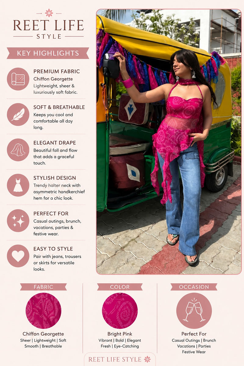 Noor Gulnaar Asymmetric Kurti Top