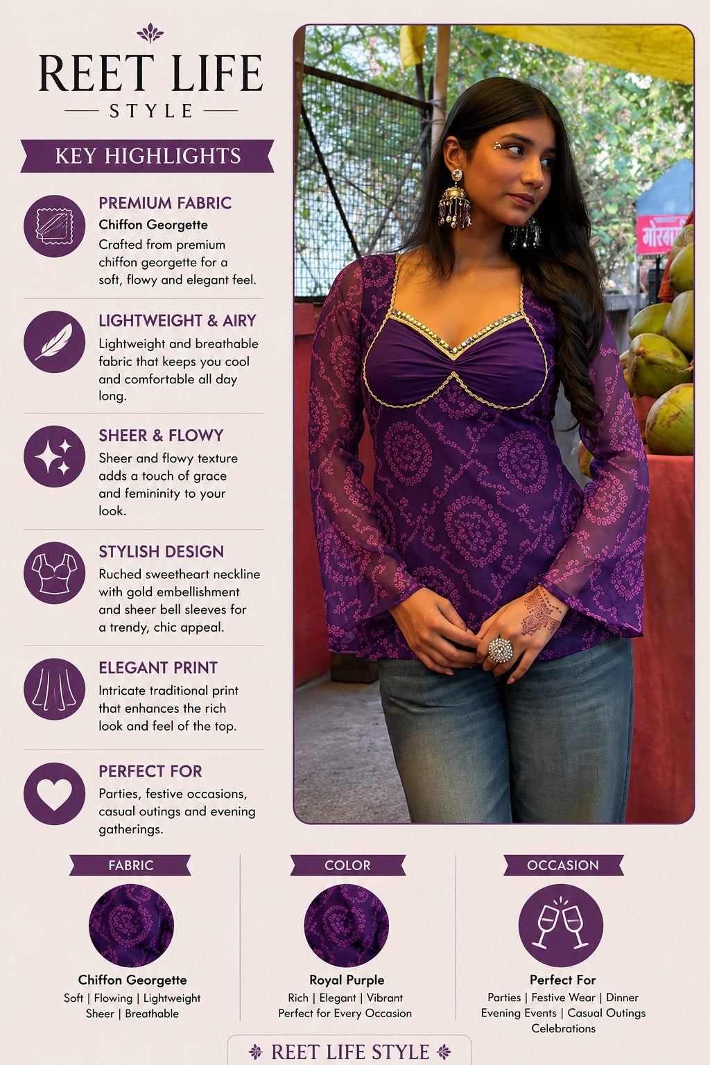 Aafreen Ethnic Kurti Top