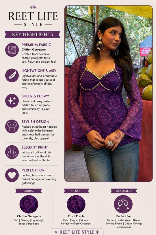 Aafreen Ethnic Kurti Top