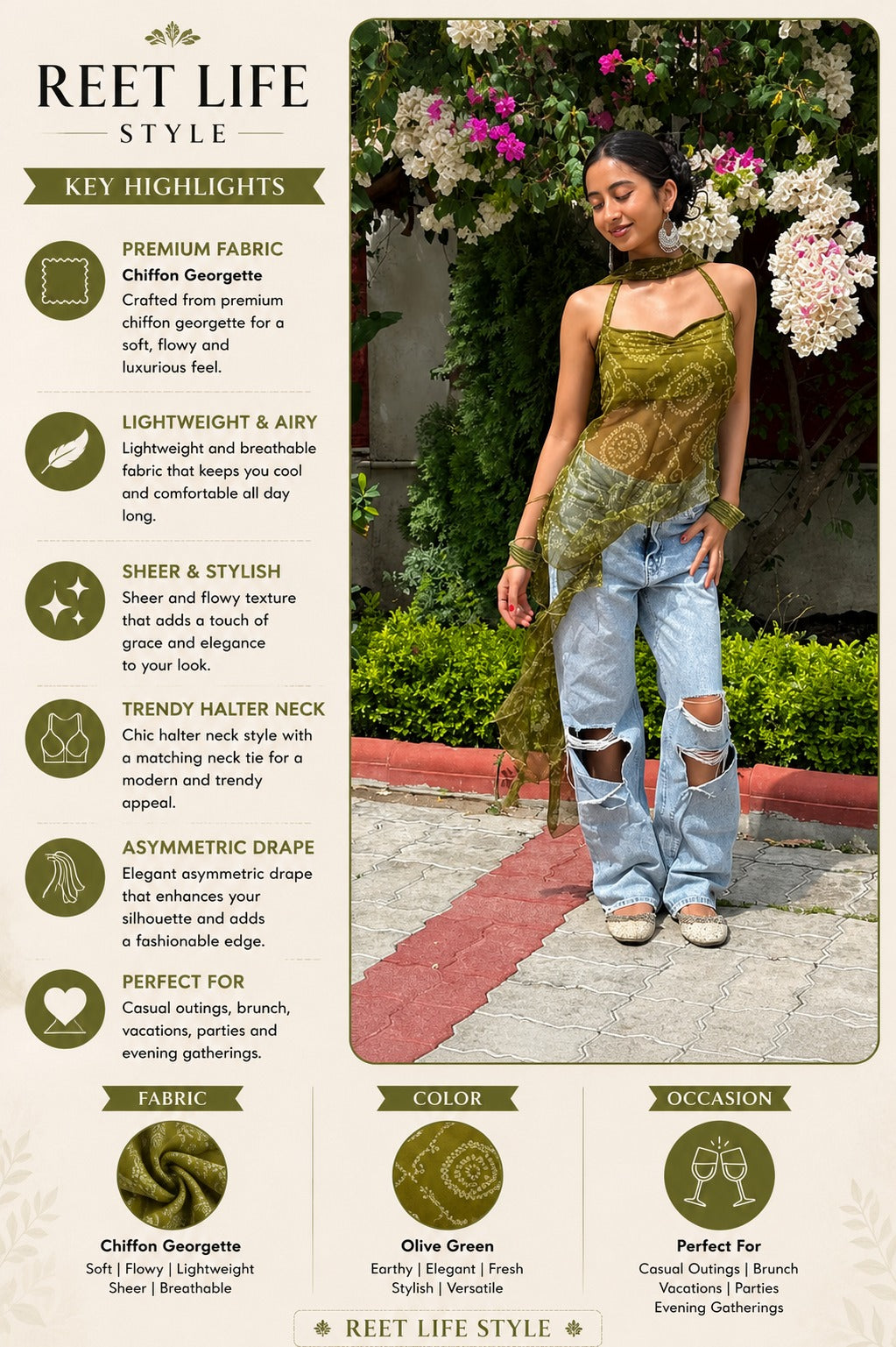 Noor Gulnaar Asymmetric Kurti Top