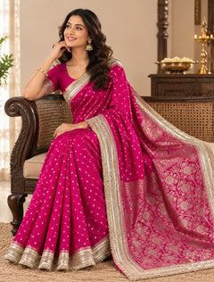 Maharani Noor Polka Satin Silk Saree