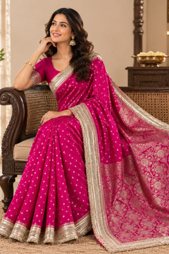 Maharani Noor Polka Satin Silk Saree