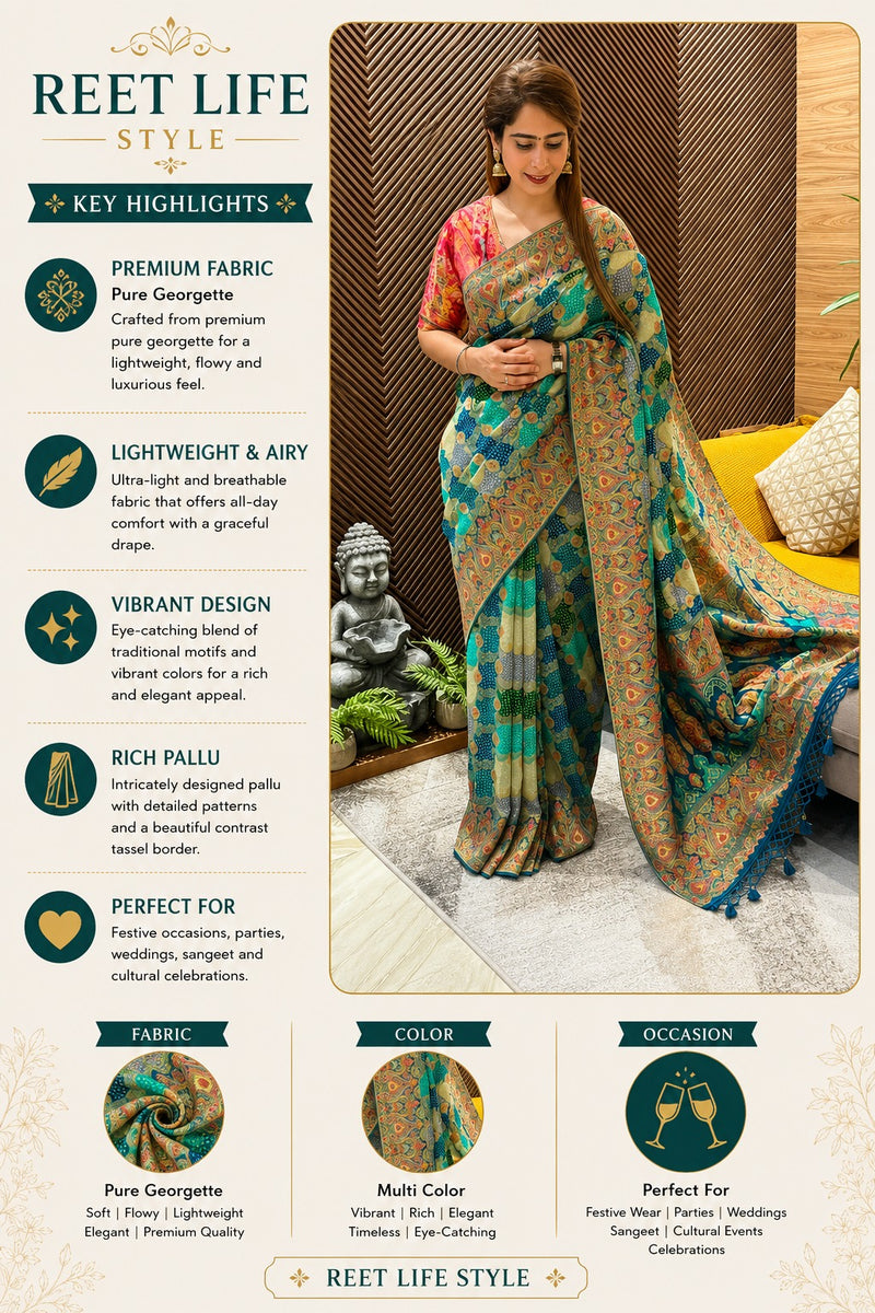 Ziyaara Luxe Georgette Saree