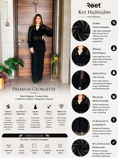 Noir Veil Sheer Overlay Co-ord Set