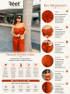 Terracotta Muse Button-Front Co-ord Set