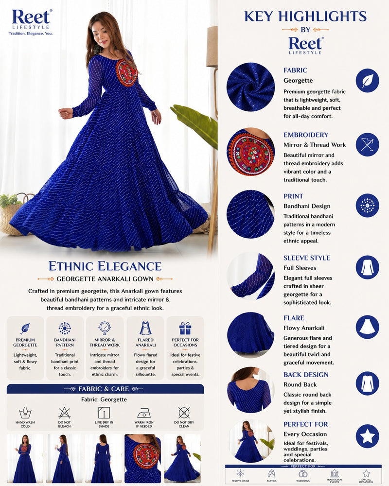 Aroshika Blue Festive Gown