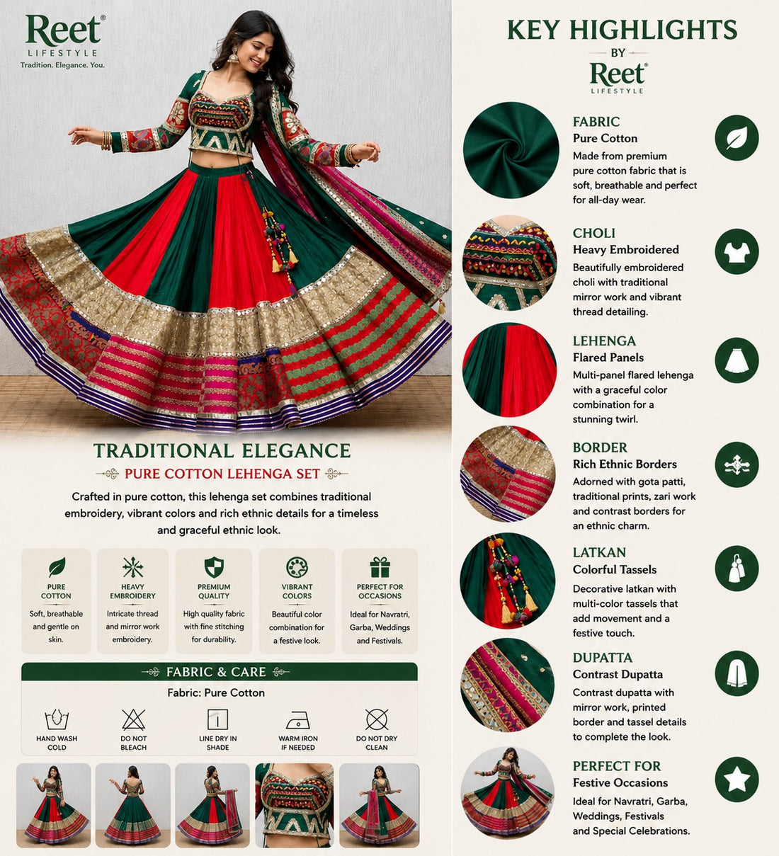 Rangmanjari Royal Garba Lehenga with Blouse