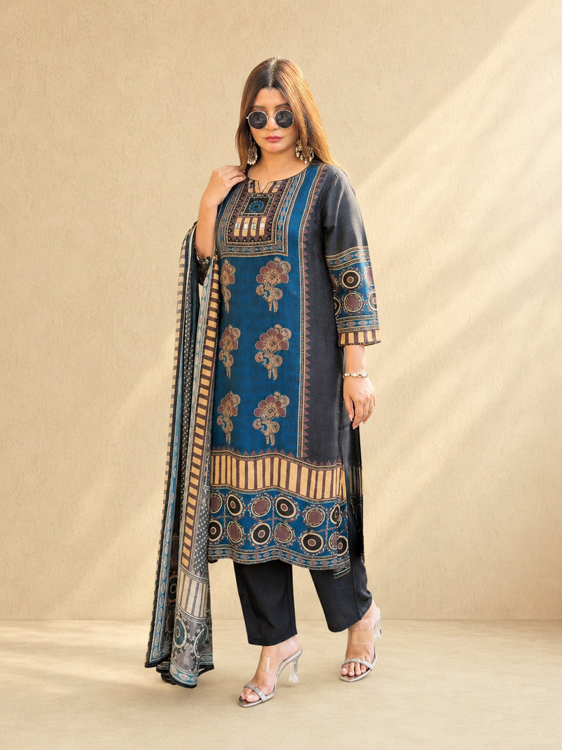 Riva Natural Modal Silk Printed Set