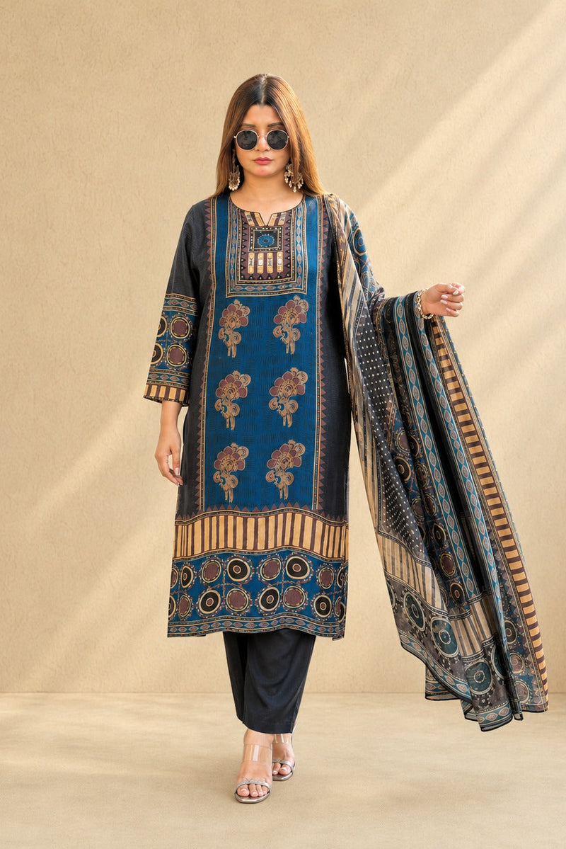 Riva Natural Modal Silk Printed Set