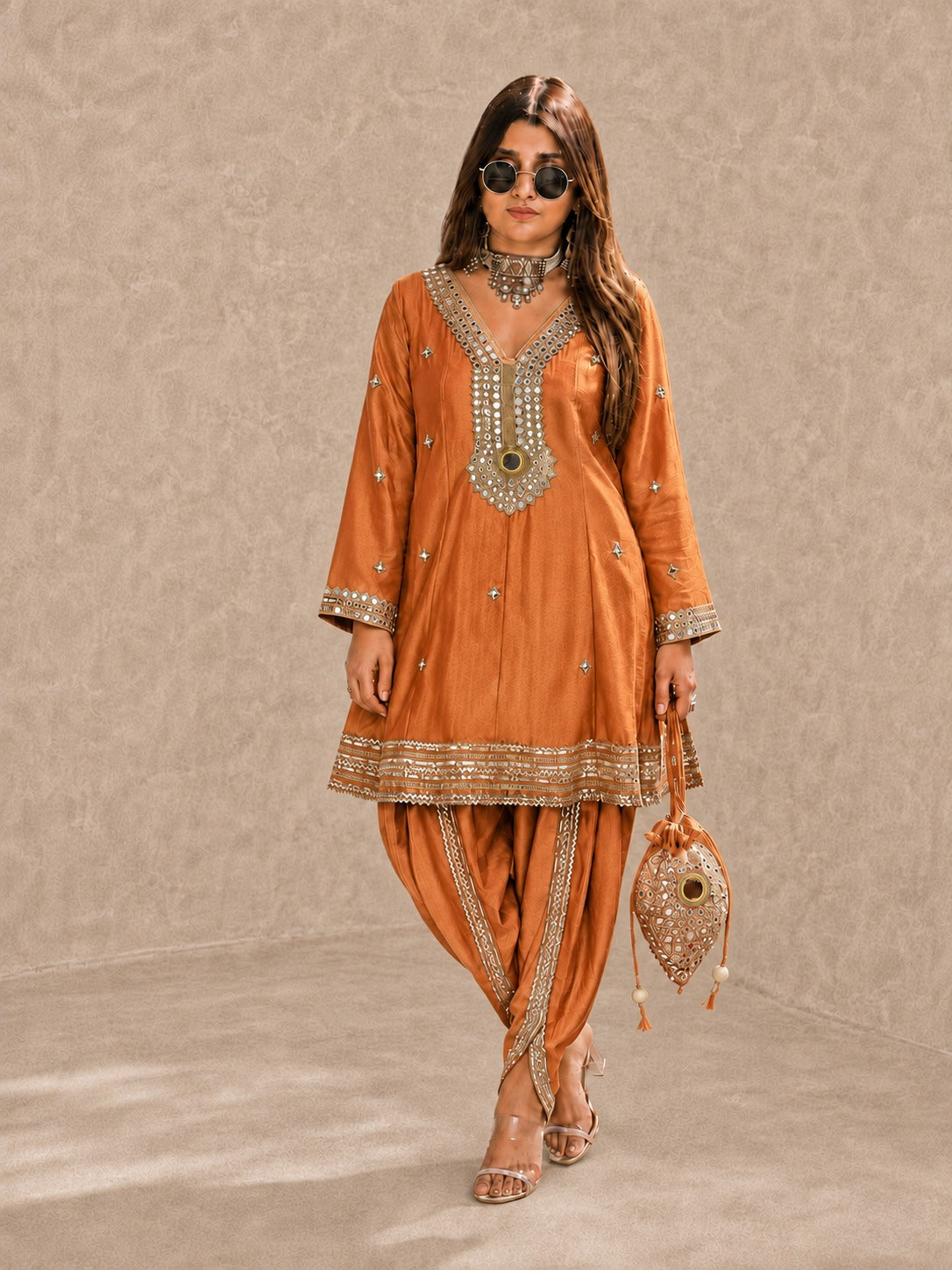 Aarika Lime Festive Dhoti Set
