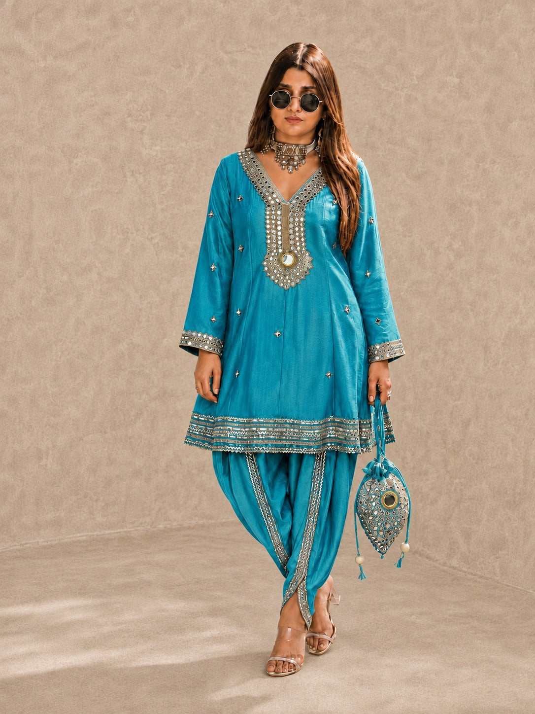 Aarika Lime Festive Dhoti Set