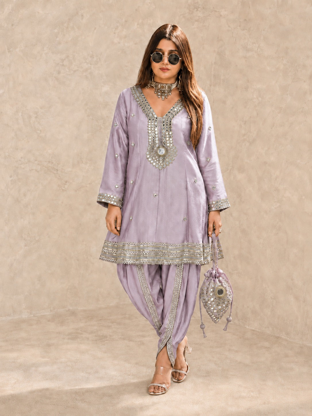 Aarika Lime Festive Dhoti Set