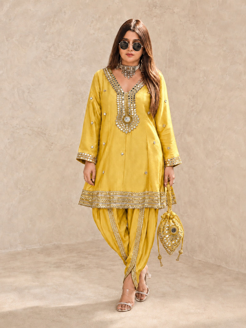 Aarika Lime Festive Dhoti Set