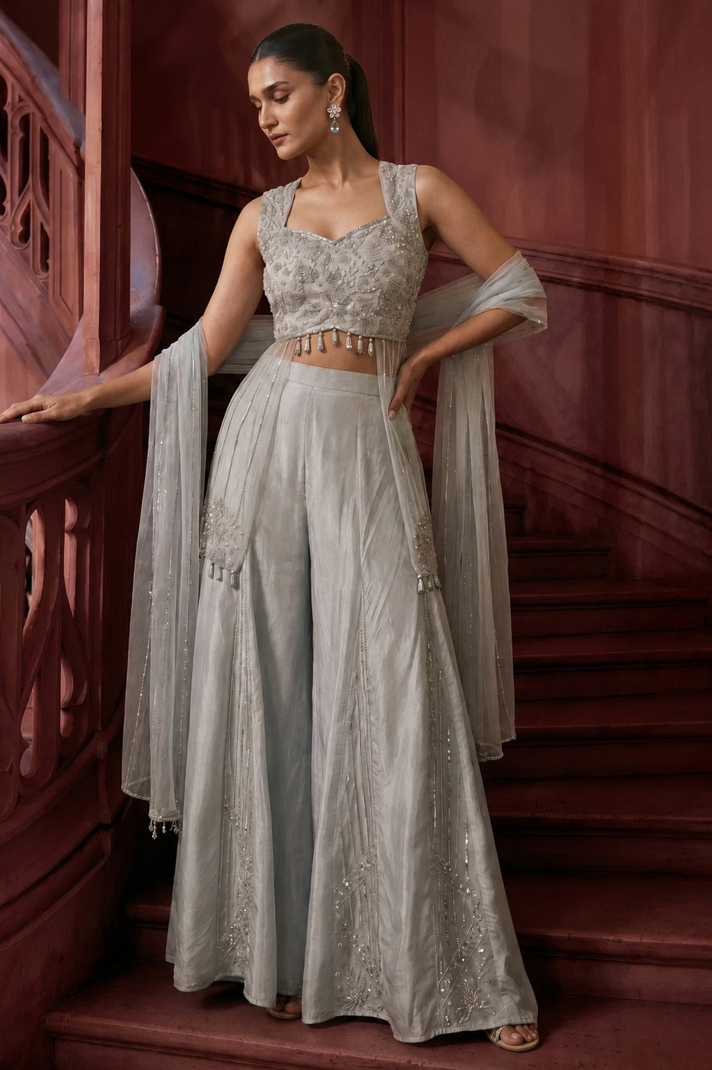 Aarika Blush Embellished Indo-Western Set