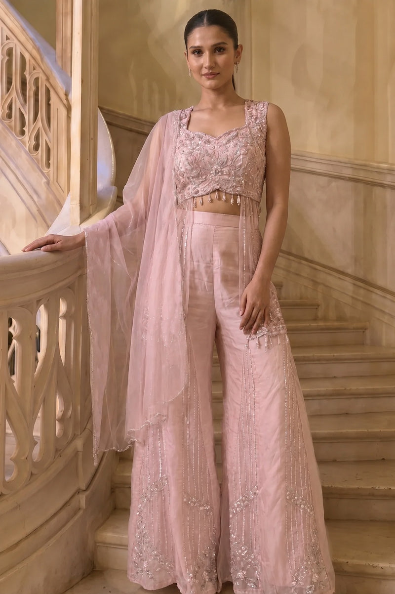 Aarika Blush Embellished Indo-Western Set