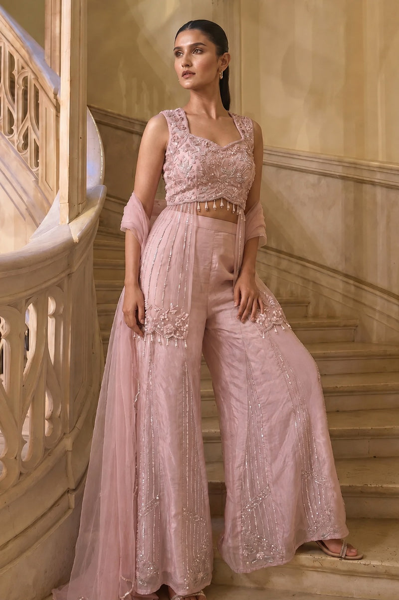 Aarika Blush Embellished Indo-Western Set