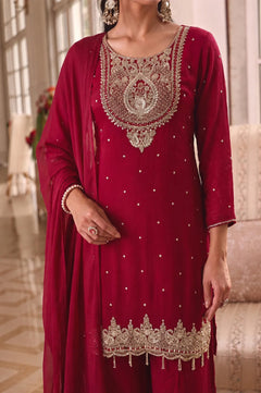 Zariya Ruby Handwork Palazzo Set