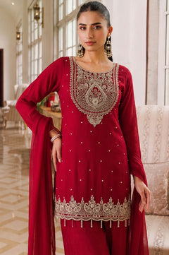 Zariya Ruby Handwork Palazzo Set