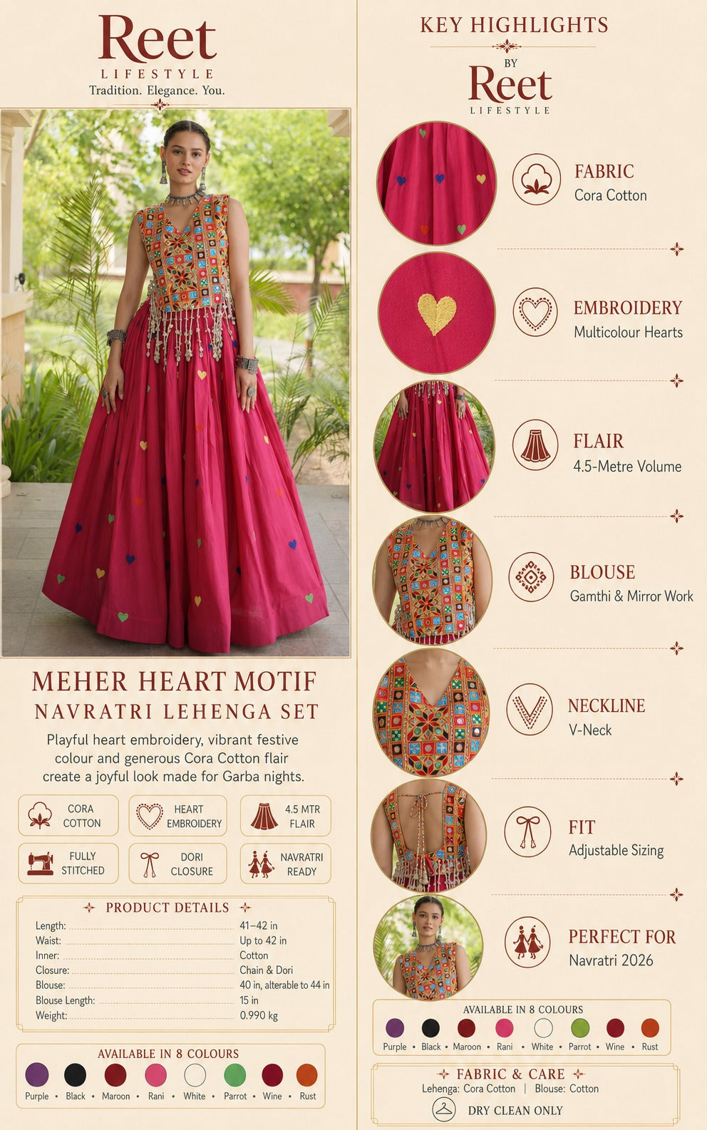 Meher Heart Motif Lehenga Set