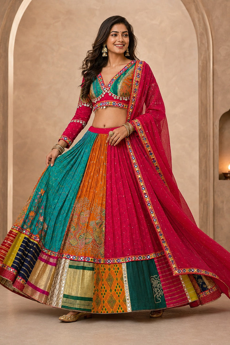 Rangrez Patchwork Navratri Lehenga