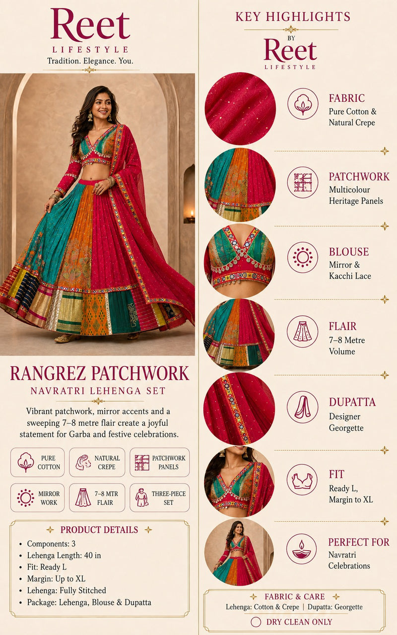 Rangrez Patchwork Navratri Lehenga