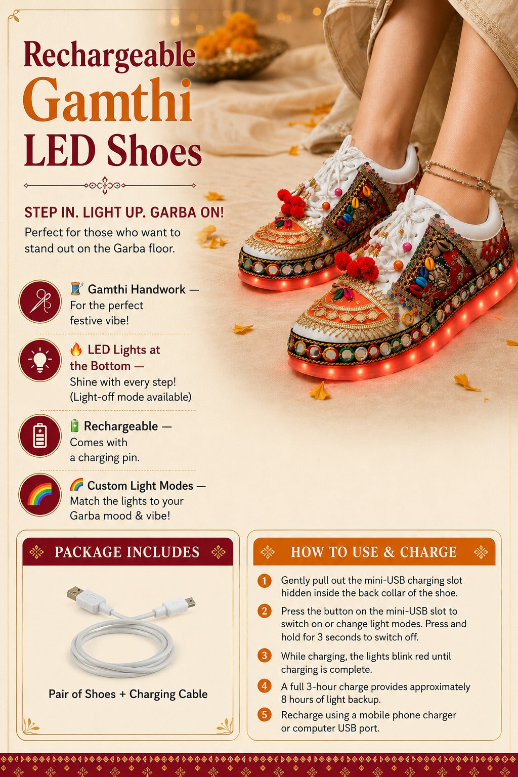 Riva Rechargeable Festive Shoes