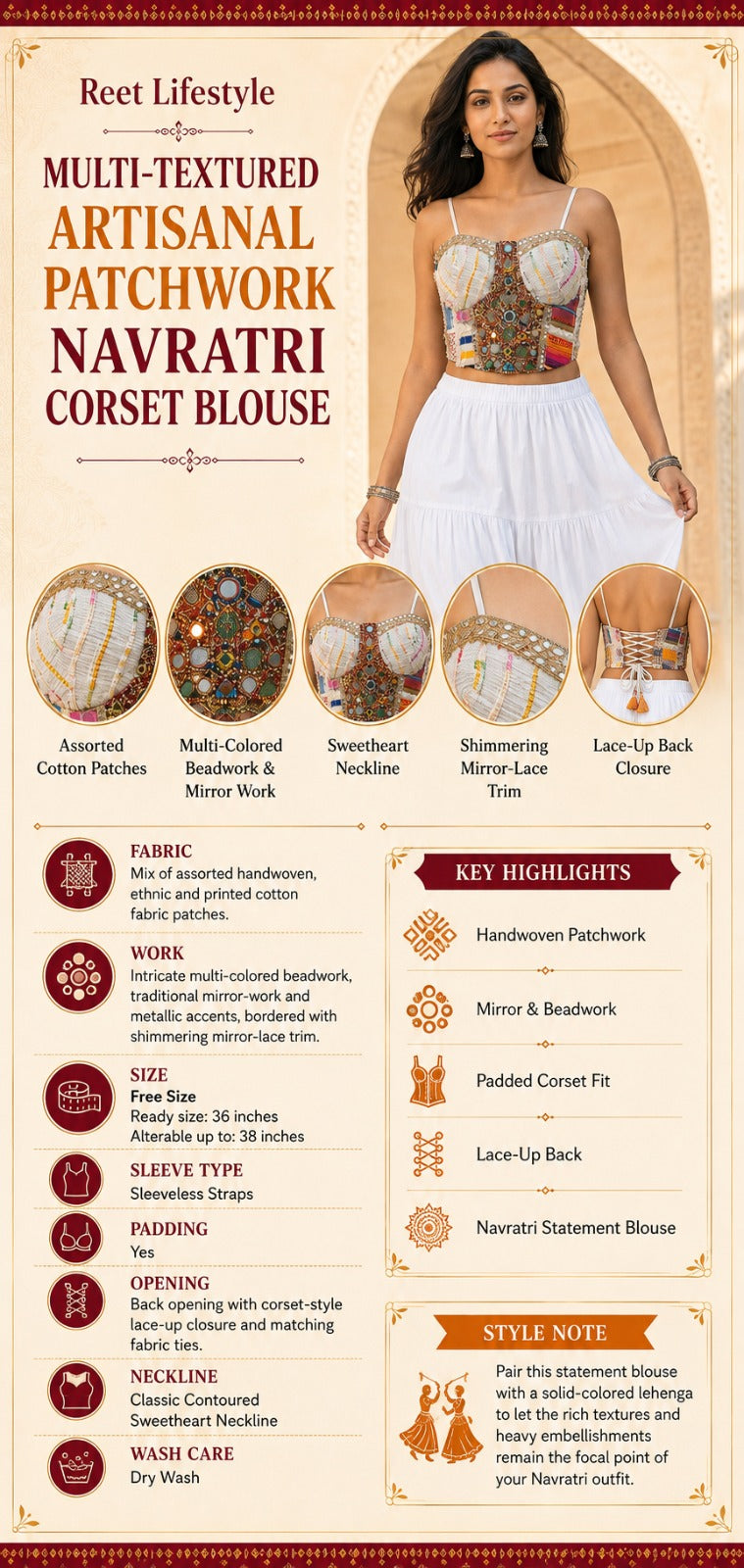 Multi-Textured Navratri Corset Blouse