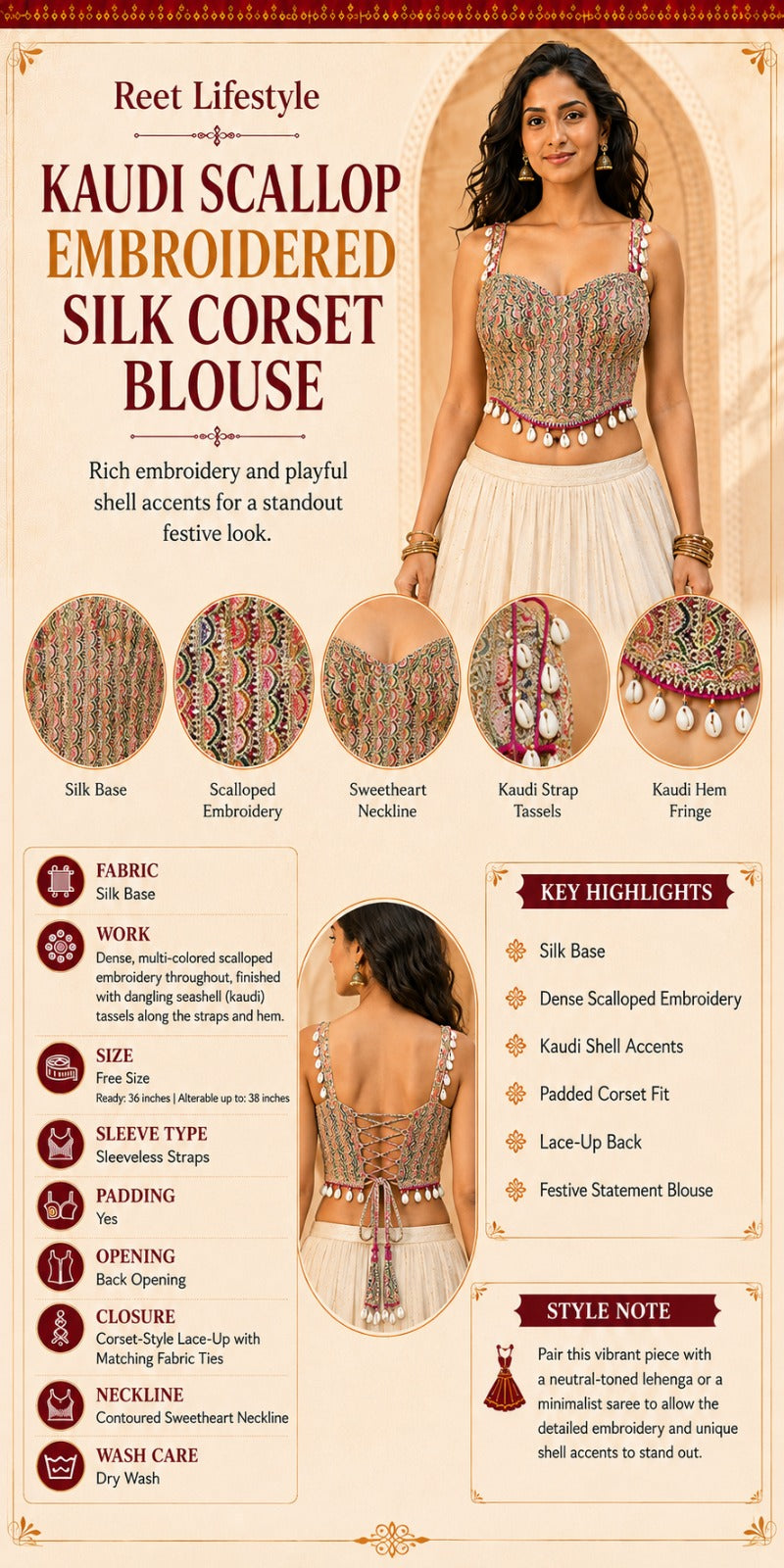 Saanjh Embroidered Navratri Corset Blouse