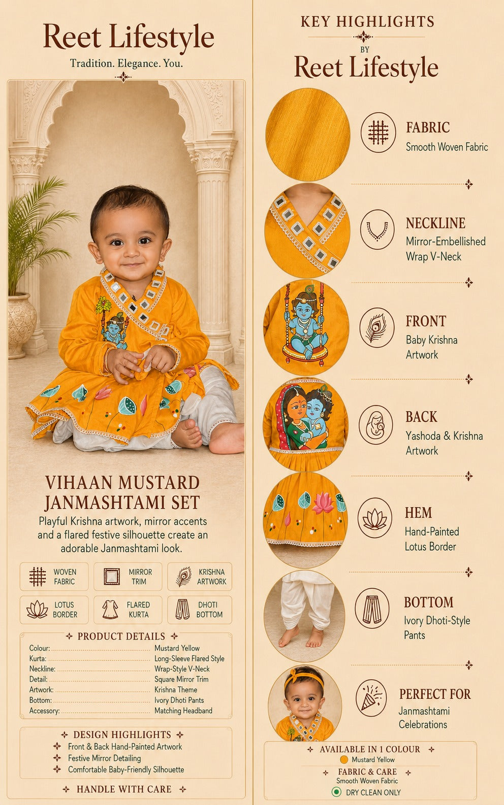 Vihaan Mustard Janmashtami Set