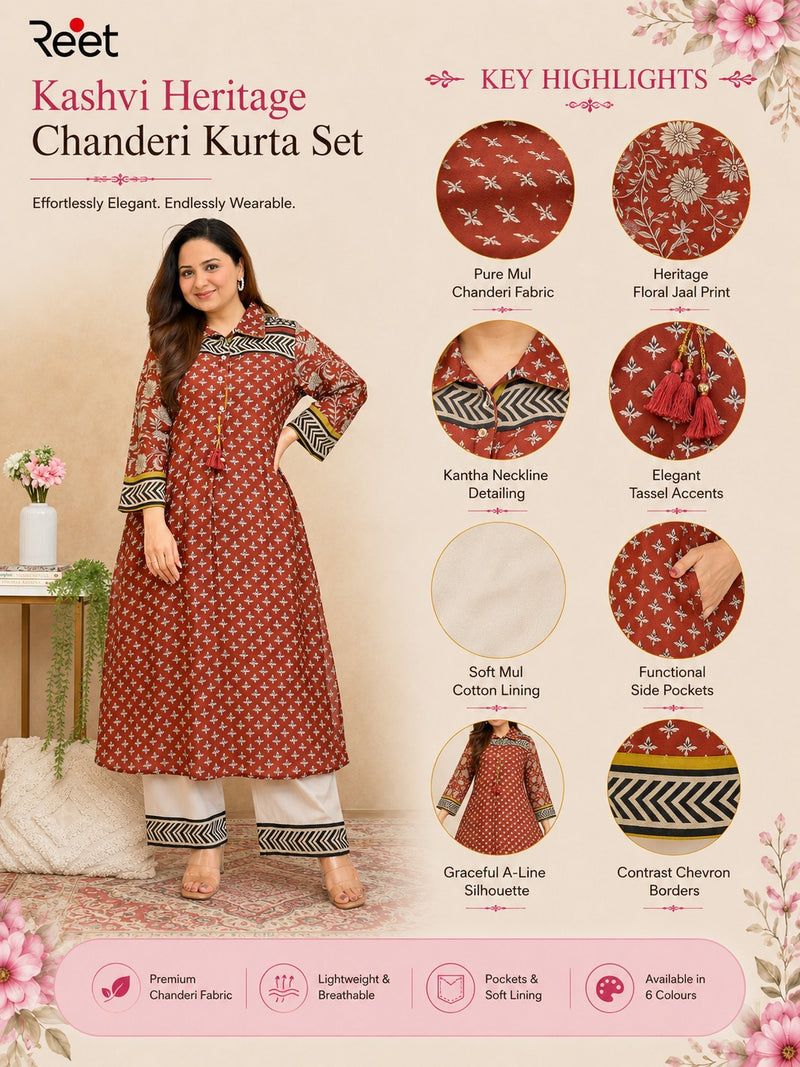 Kashvi Heritage Chanderi Kurta Set