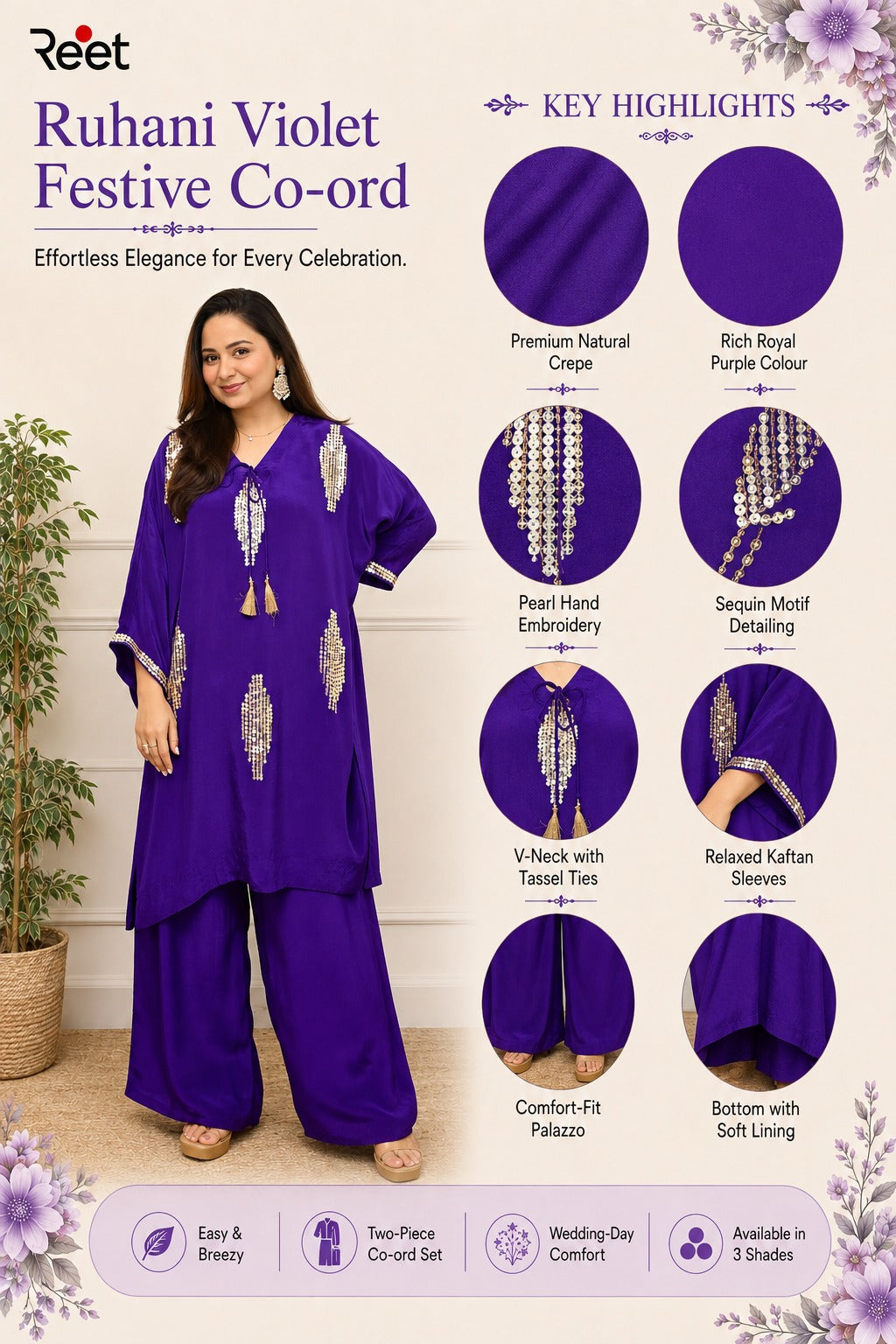 Ruhani Violet Festive Co-ord
