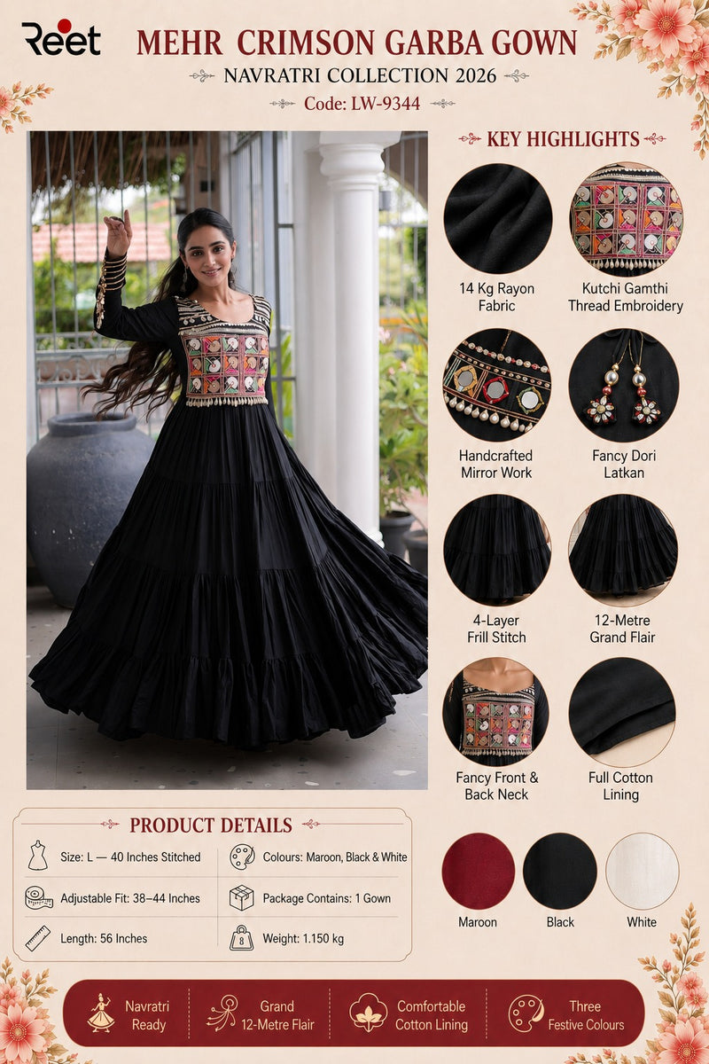 Mehr Crimson Garba Gown
