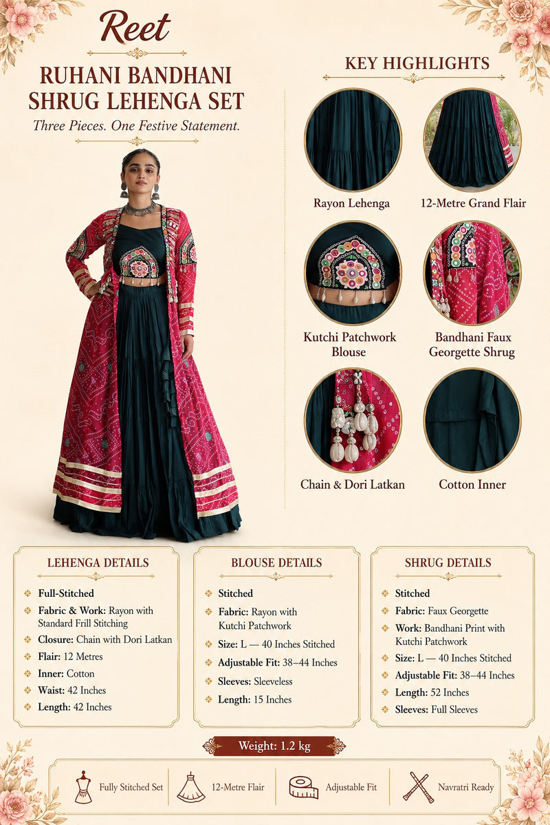 Aarika Bandhani Long Jacket Lehenga
