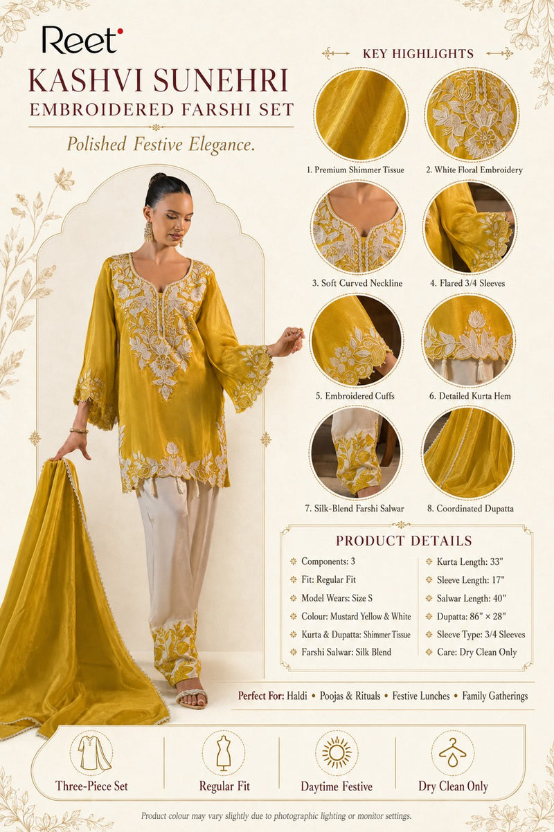 Kashvi Sunehri Embroidered Farshi Set