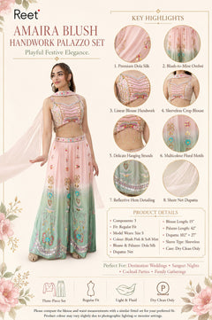 Amaira Blush Handwork Palazzo Set