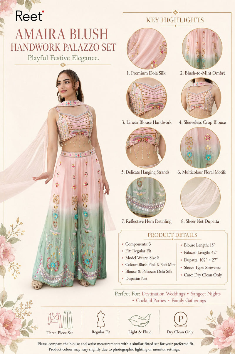 Amaira Blush Handwork Palazzo Set