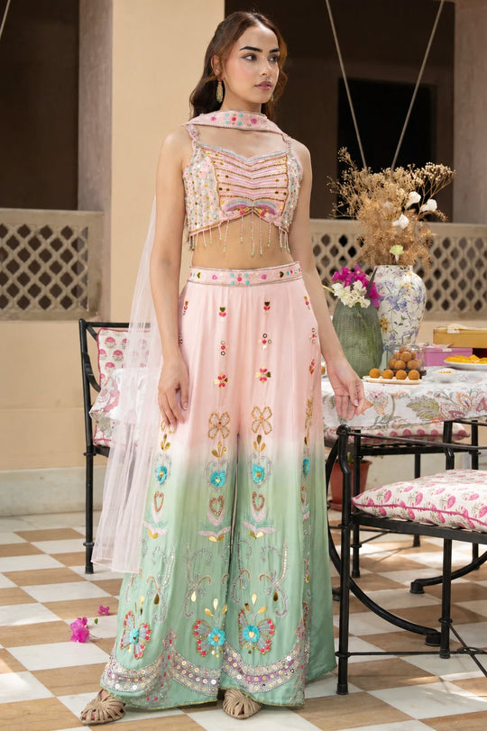Amaira Blush Handwork Palazzo Set